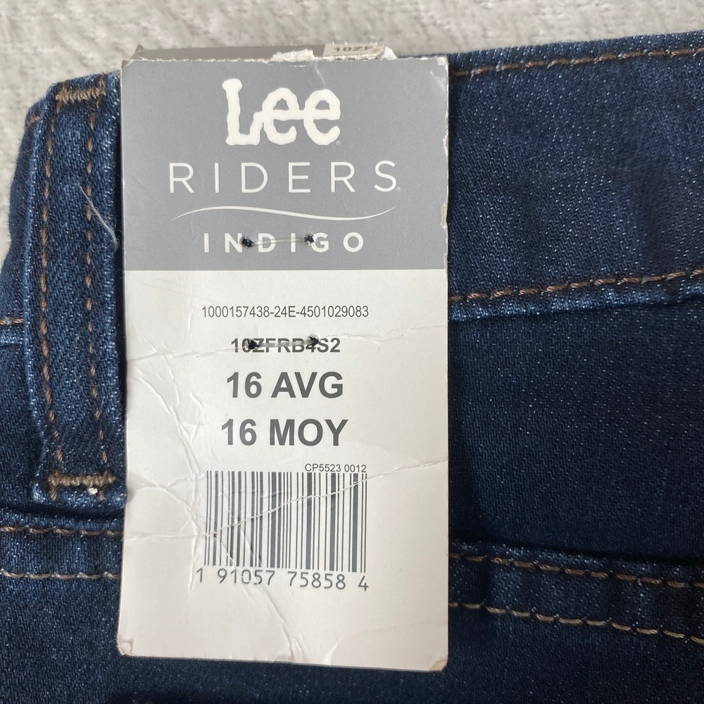 Lee Riders High Rise Bootcut Jeans Women 16 AVG Dark Wash Indigo Blue Denim NWT - Picture 7 of 13